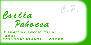 csilla pahocsa business card